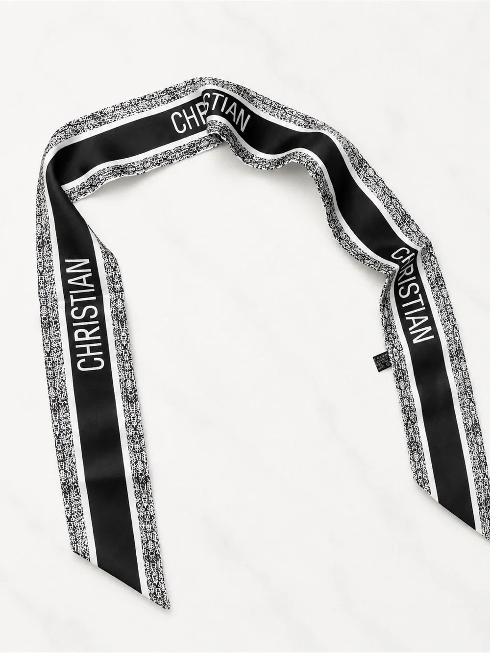 Black & White Toile Print Twilly Scarf / Headband